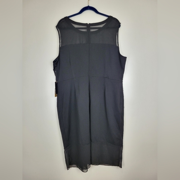 NWT Maree Pour Toi Plus Mesh Panel Sheath Sheer Color Block Dress Black Size 22 - Picture 5 of 14